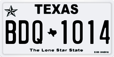 TX license plate BDQ1014