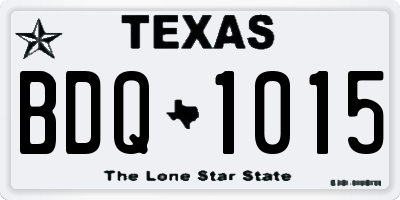 TX license plate BDQ1015
