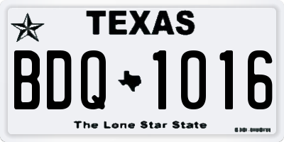 TX license plate BDQ1016