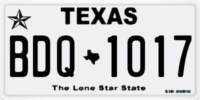 TX license plate BDQ1017
