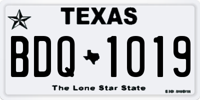 TX license plate BDQ1019