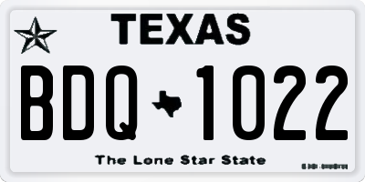 TX license plate BDQ1022