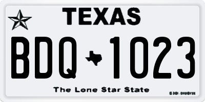 TX license plate BDQ1023