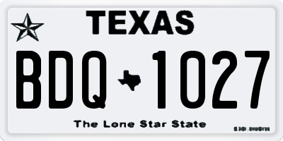TX license plate BDQ1027
