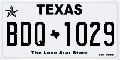 TX license plate BDQ1029