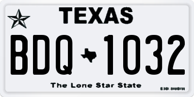 TX license plate BDQ1032