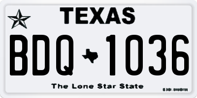 TX license plate BDQ1036