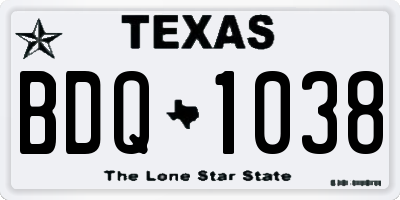 TX license plate BDQ1038