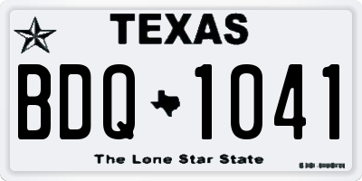 TX license plate BDQ1041