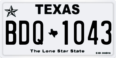 TX license plate BDQ1043