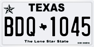 TX license plate BDQ1045