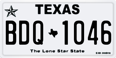 TX license plate BDQ1046