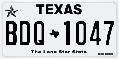 TX license plate BDQ1047