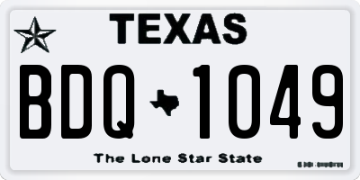 TX license plate BDQ1049