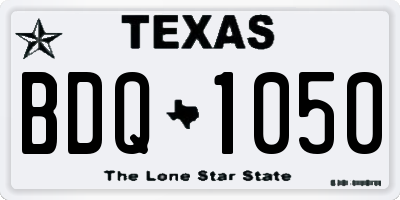 TX license plate BDQ1050