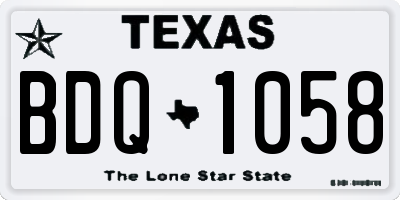 TX license plate BDQ1058