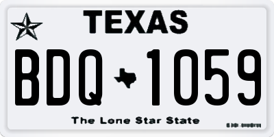 TX license plate BDQ1059
