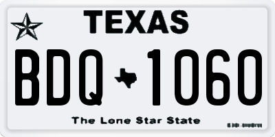 TX license plate BDQ1060