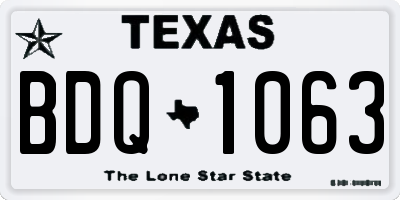 TX license plate BDQ1063