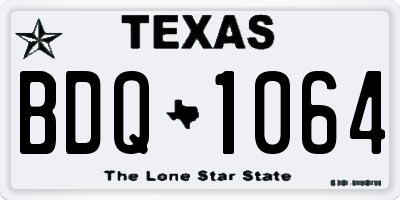 TX license plate BDQ1064