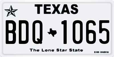 TX license plate BDQ1065