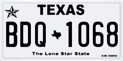 TX license plate BDQ1068