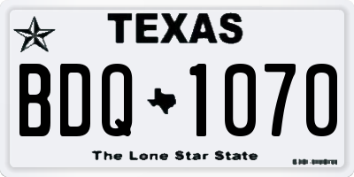 TX license plate BDQ1070