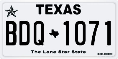 TX license plate BDQ1071