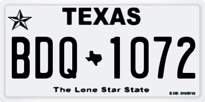 TX license plate BDQ1072
