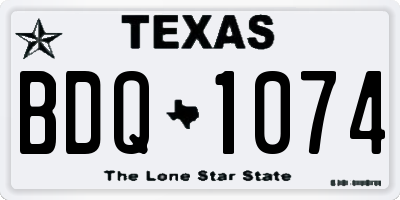 TX license plate BDQ1074