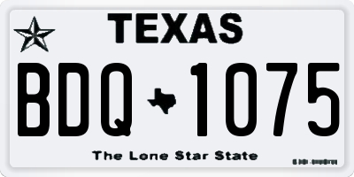 TX license plate BDQ1075