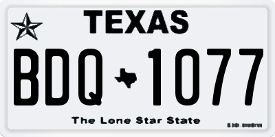 TX license plate BDQ1077