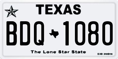 TX license plate BDQ1080
