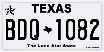 TX license plate BDQ1082