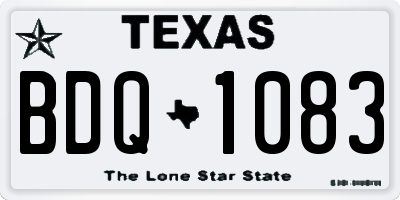 TX license plate BDQ1083