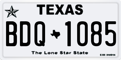 TX license plate BDQ1085
