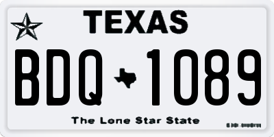 TX license plate BDQ1089