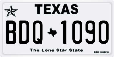 TX license plate BDQ1090