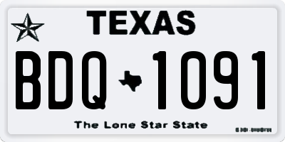 TX license plate BDQ1091