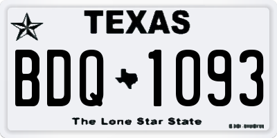 TX license plate BDQ1093