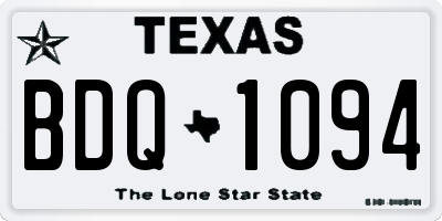 TX license plate BDQ1094