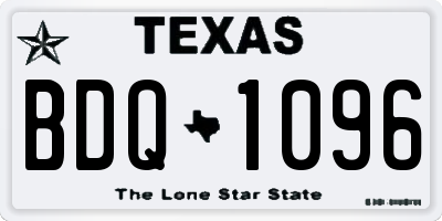 TX license plate BDQ1096