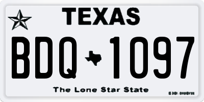 TX license plate BDQ1097