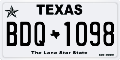 TX license plate BDQ1098