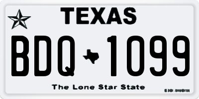 TX license plate BDQ1099