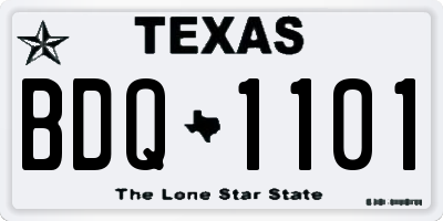 TX license plate BDQ1101