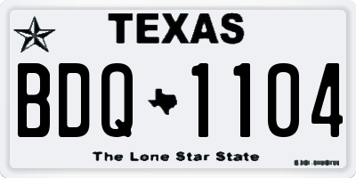 TX license plate BDQ1104