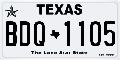 TX license plate BDQ1105