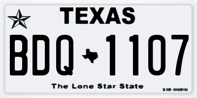 TX license plate BDQ1107