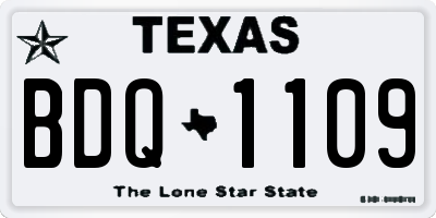 TX license plate BDQ1109